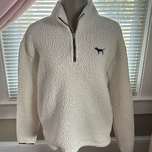 Pink by Victoria Secret Women's white fleece pullover